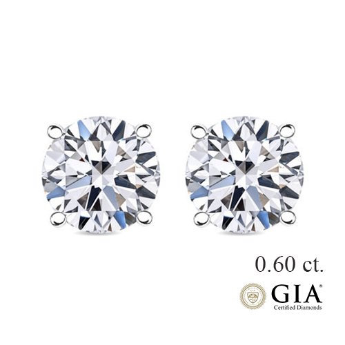 Золоті сережки пусети з діамантами GIA 0,60 карата F/VS1 ''Sweet Heart''