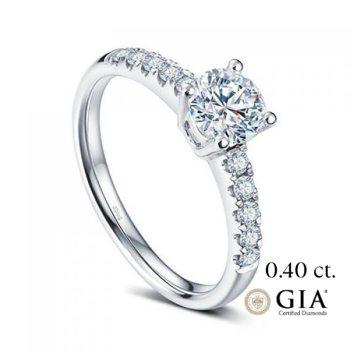 кольцо белое золото 0,40 карат F/VS1 GIA