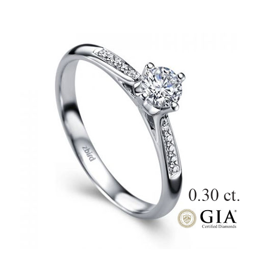 Золотое кольцо 0,30 сt. F/VS1 GIA