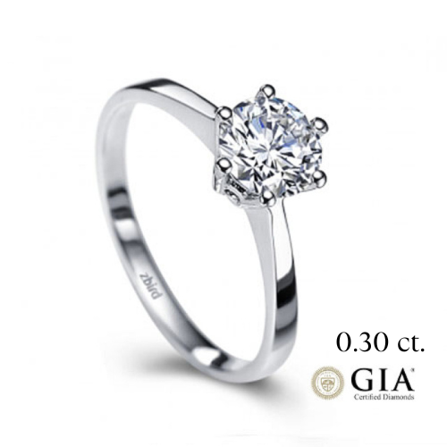 кольцо для помолвки с брилиантом 0,30 сt. F/VS1 GIA
