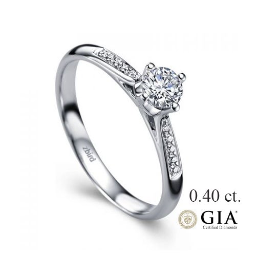 золотое кольцо с бриллиантом 0,40 сt. G/VS2 GIA